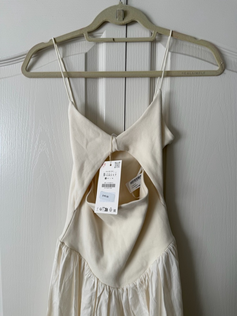 Zara Cream Spaghetti-Strap Maxi Dress - Picture 8 of 9